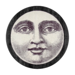 Vintage Mann im Mond Vollmond-Gesicht  Schneidebrett