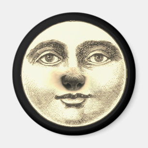 Vintage Mann im Mond Welpennase skurril  Magnet