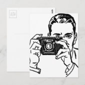 Vintage Mann mit Kamera Postkarte (Vorne/Hinten)