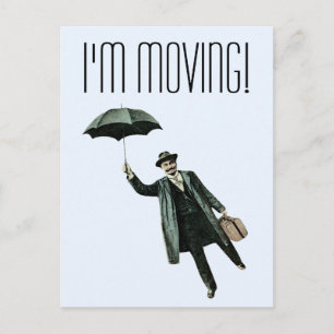 Vintage-Mann mit Regenschirm Ankündigungspostkarte