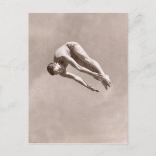 Vintage-Mann-Tauch-Postkarte - 1766928.jpg Postkarte