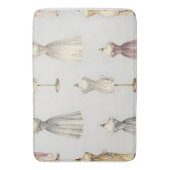 Vintage Mannequin Ballgown Pattern Badematte (Vorderseite Vertikal)