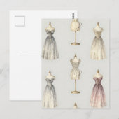 Vintage Mannequin Ballgown Pattern Postkarte (Vorne/Hinten)