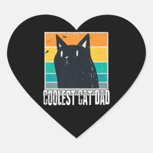 Vintage Männer Der Coolste Vater Funny Cat Vater Herz-Aufkleber