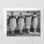 Vintage Männer mit Matratzen Postkarte (Vorne/Hinten)