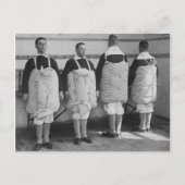 Vintage Männer mit Matratzen Postkarte (Vorderseite)