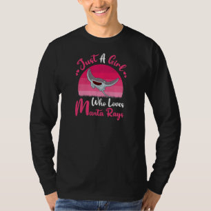 Vintage Manta Ray Fish nur ein Mädchen, das Mant L T-Shirt