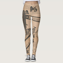 Vintage Manuskript-Buchseiten-Druck Yoga-Leggings