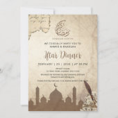 Vintage Map and Quill Ramadan Iftar Invitation Einladung (Vorderseite)