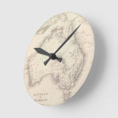 Vintage Map of Australia (1848) Runde Wanduhr (Winkel)