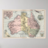 Vintage Map of Australia (1891) Poster (Vorne)