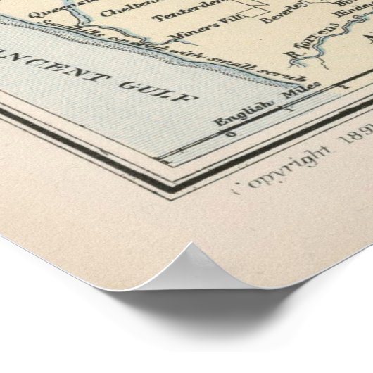 Vintage Map of Australia (1891) Poster (Ecke)