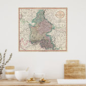 Vintage Map of Bavaria Germany (1799) Poster (Küche)