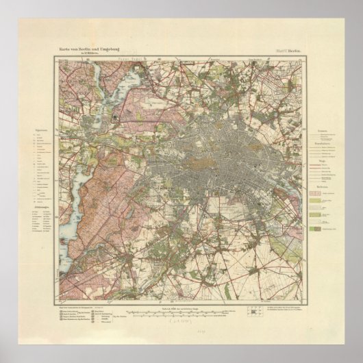 Vintage Map of Berlin Germany (1913) 2 Poster (Vorne)