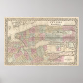 Vintage Map of Brooklyn Poster (Vorne)
