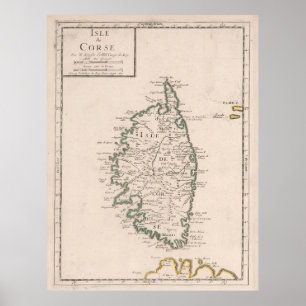 Vintage Map of Corsica France (1697) Poster