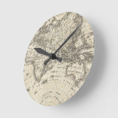 Vintage Map Of Europe and Asia Runde Wanduhr (Winkel)