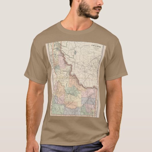 Vintage Map of Idaho 1901 T-Shirt (Vorderseite)