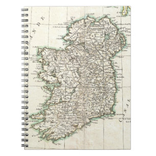 Vintage Map of Ireland (1771) Notizblock