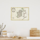 Vintage Map of Ireland (1771) Poster (Küche)
