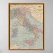 Vintage Map of Italy Poster (Vorne)
