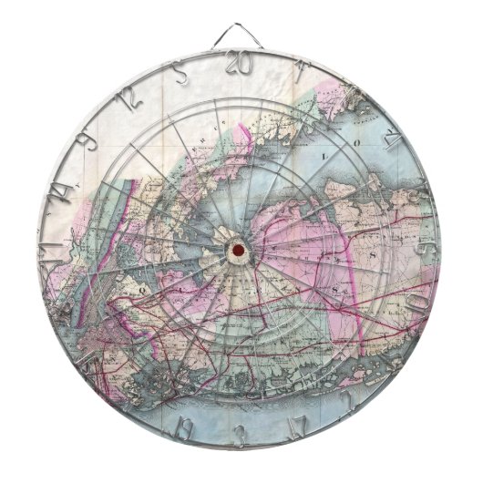 Vintage Map of Long Island 1880 Dartscheibe (vorne)