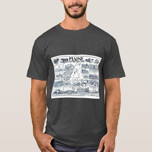 Vintage Map of Maine 1912 T-Shirt (Vorderseite)
