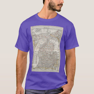 Vintage Map of Michigan 1901 3 Oversized T-Shirt