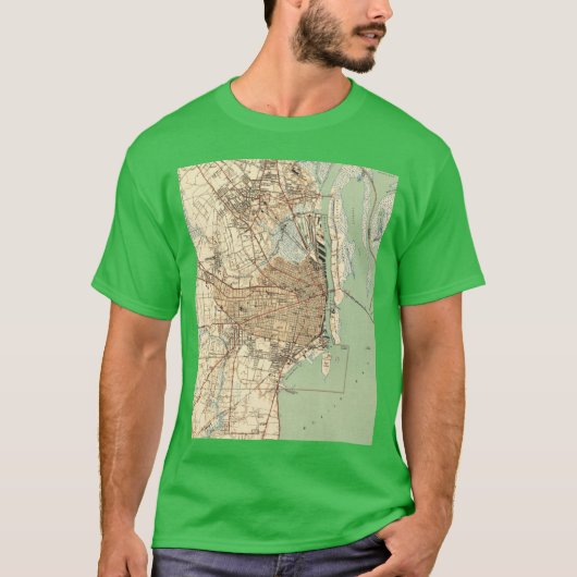 Vintage Map of Mobile Alabama 1940 T-Shirt (Vorderseite)