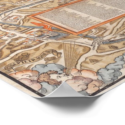 Vintage Map of Paris Frankreich Poster (Ecke)