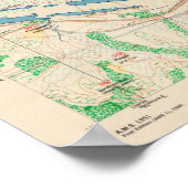 Vintage Map of Seoul South Korea (1946) Poster (Ecke)