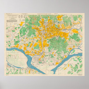 Vintage Map of Seoul South Korea (1946) Poster