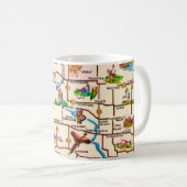 Vintage Map of South Dakota Mug Kaffeetasse (VorderseiteRechts)