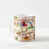 Vintage Map of South Dakota Mug Kaffeetasse (Vorderseite Links)