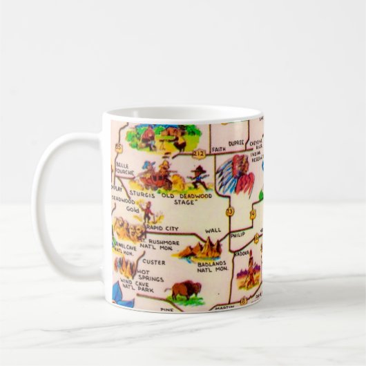 Vintage Map of South Dakota Mug Kaffeetasse (Links)