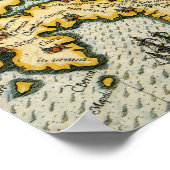 Vintage Map of The Caribbean (1594) Poster (Ecke)