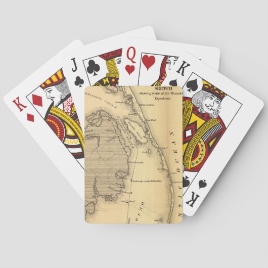 Vintage Map of The Outer Banks (1862) Spielkarten (Rückseite)