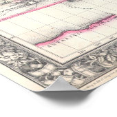 Vintage Map of The World 1864 Poster (Ecke)