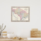 Vintage Map of Washington D.C. (1864) Poster (Küche)