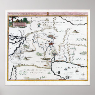 Vintage Map Situation of the Terrestrial Paradise Poster