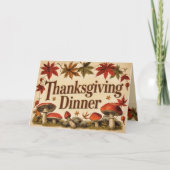 vintage maple leaves - Thanksgiving invitation Karte (Vorderseite)