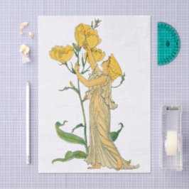 Vintage Märchen, Abend Primrose, Walter Krane Seidenpapier