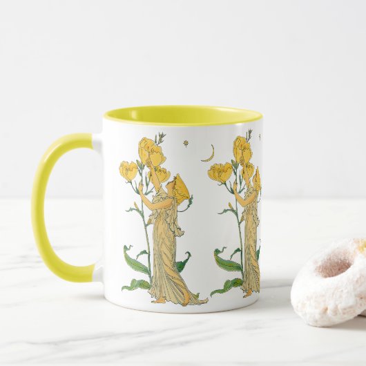 Vintage Märchen, Abend Primrose, Walter Krane Tasse (Mit Donut)