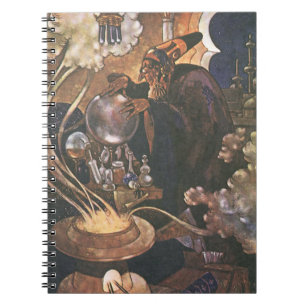 Vintage Märchen, Aladdin und die magische Lampe Notizblock