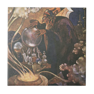 Vintage Märchen, Aladdin und die Wunderlampe Fliese