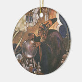 Vintage Märchen, Aladdin und Magic Lamp Keramikornament (Links)