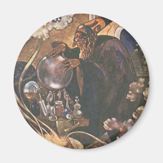 Vintage Märchen, Aladdin und Magic Lamp Magnet (Vorne)