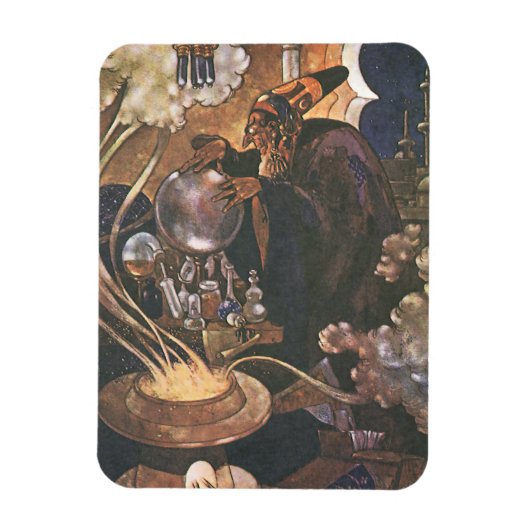 Vintage Märchen, Aladdin und Magic Lamp Magnet (Vertikal)