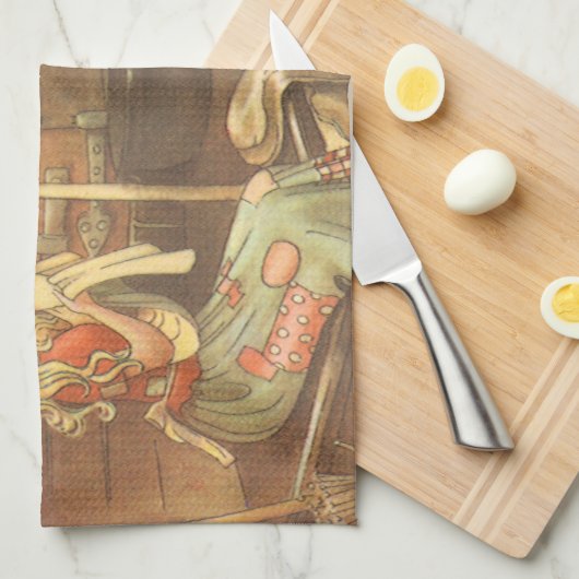 Vintage Märchen, Aschenputtel und Märchenmutter Geschirrtuch (Viertel Falte)