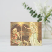 Vintage Märchen, Aschenputtel und Märchenmutter Postkarte (Stehend Vorderseite)